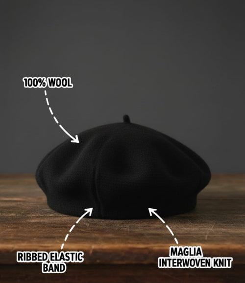 Knitted Nude-Pink French Beret | Café Chic Look