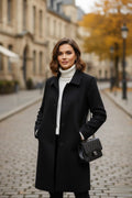 "Elegant Luxury Wool Blend Coat – Knee-Length"