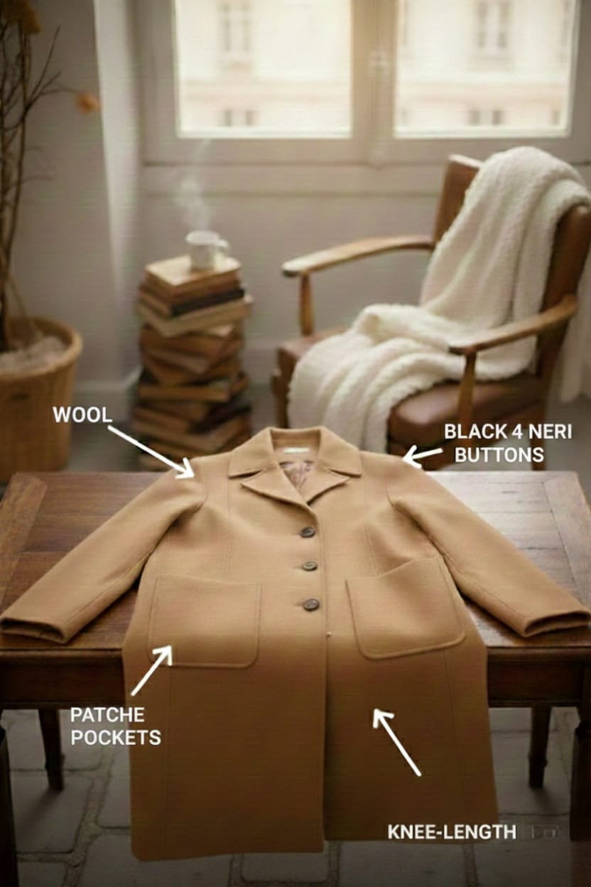 "Elegant Luxury Wool Blend Coat – Knee-Length"